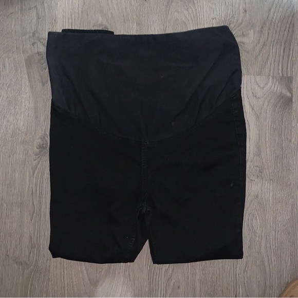 H&M Mama Maternity Size XL over bump skinny jeans Black High Rib - Picture 4 of 5